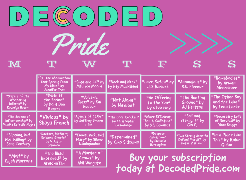 Decoded Pride Issue 2 Schedule Announced Decoded Pride and Decoded